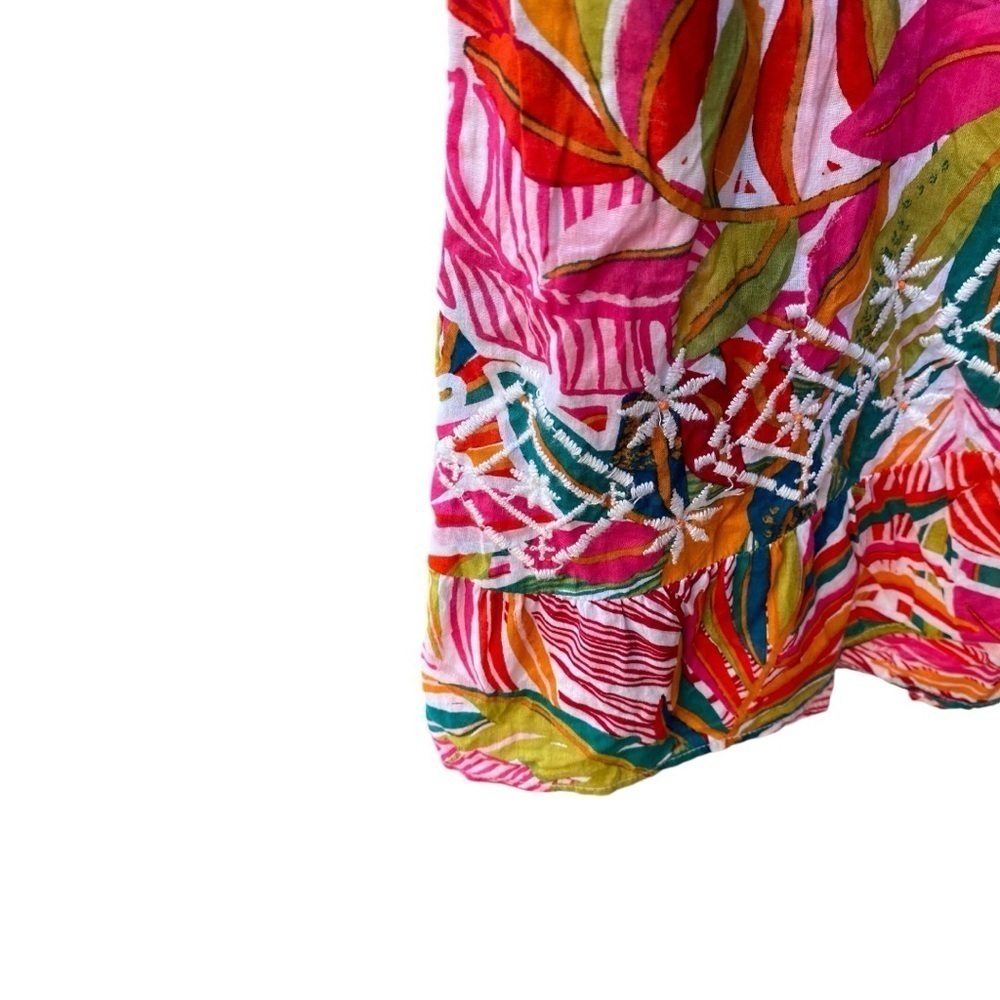 C&C California Midi Ruffle Faux Wrap Embroidered Skirt I Size: XL - Picture 3 of 10